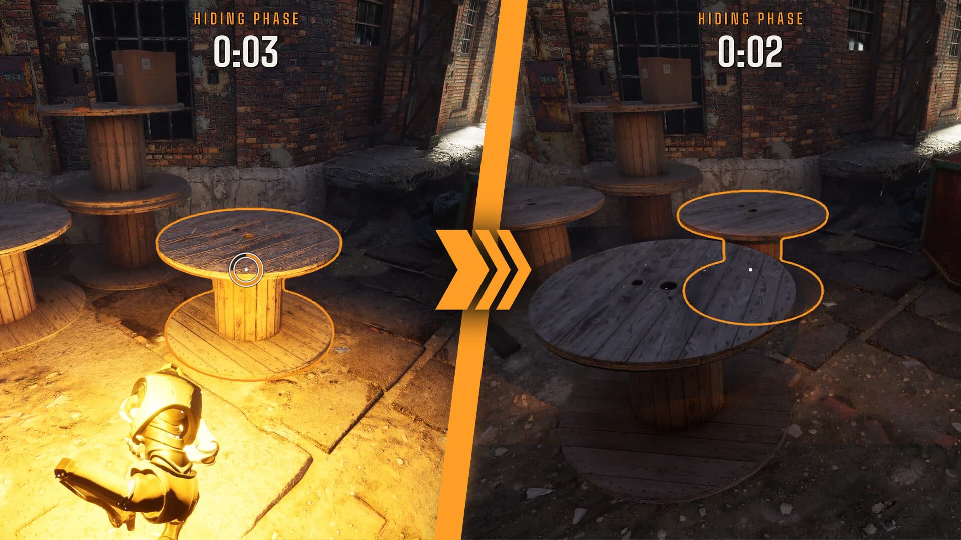 A robot transforms into a cable spool